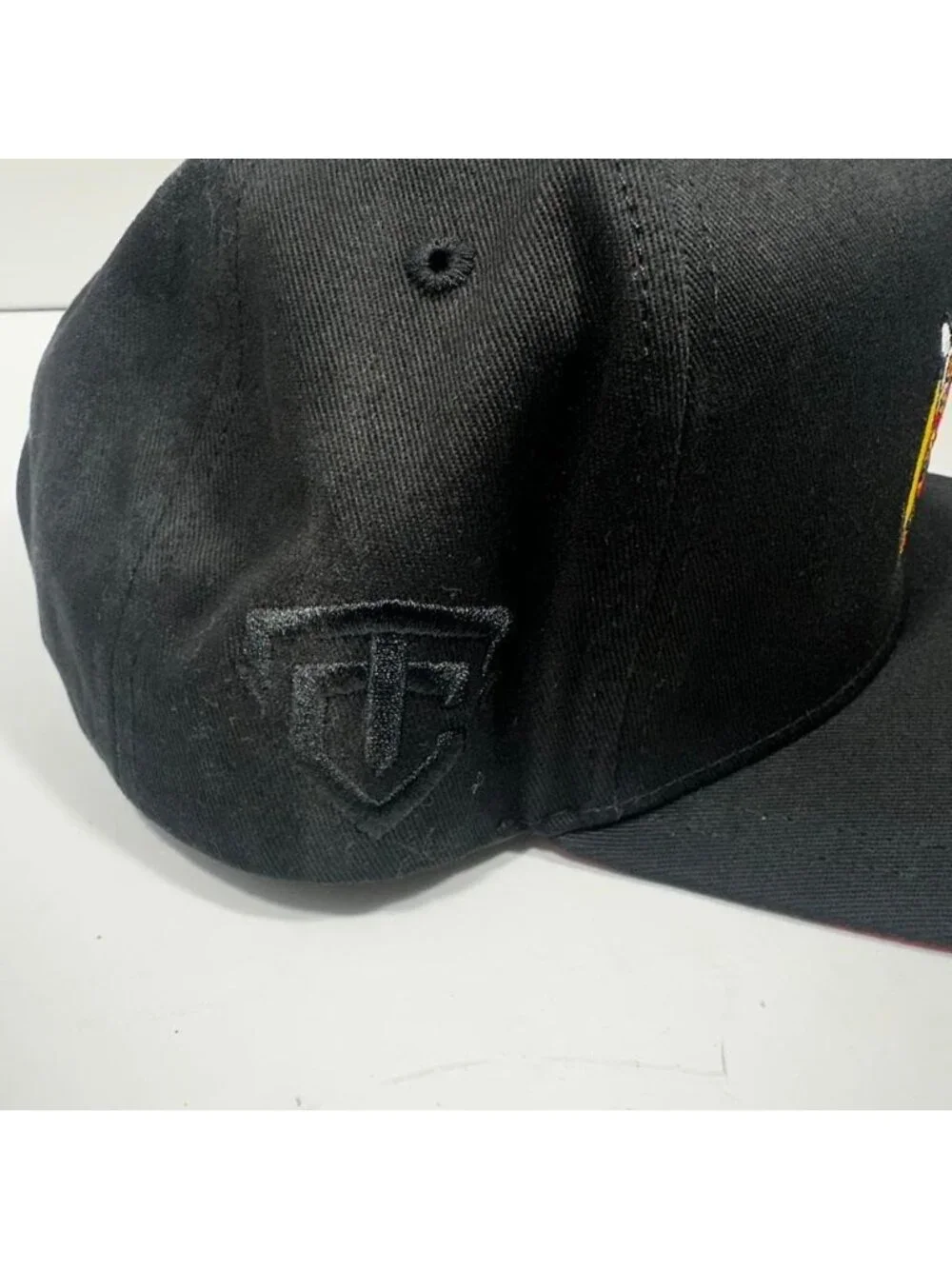 Tony Caps Mario Money Snapback‎ Hat Mens OSFM Black Red Underbrim Flat Bill Cap